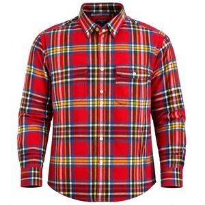 American Eagle Outfitters Mens Red Plaid Flannel Button Down Shirt Size M